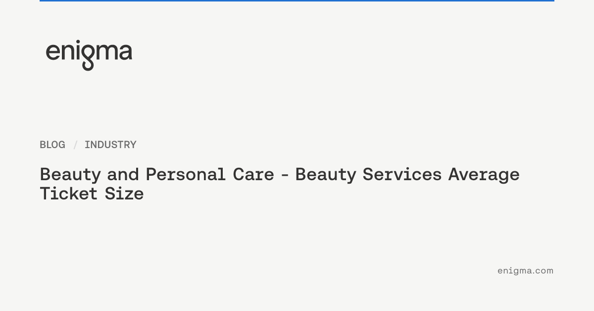 Beauty and Personal Care - Beauty Services Average Ticket Size | Enigma
