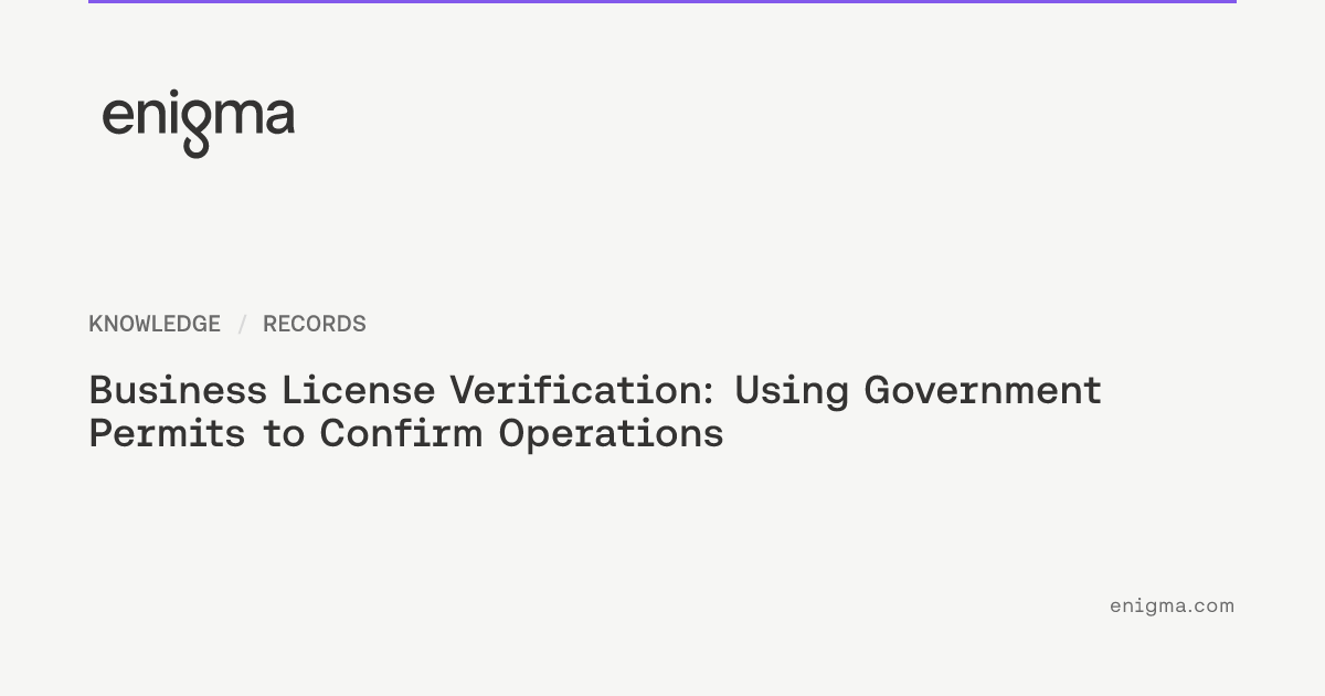 Business License Verification: Using Government Permits to Confirm ...